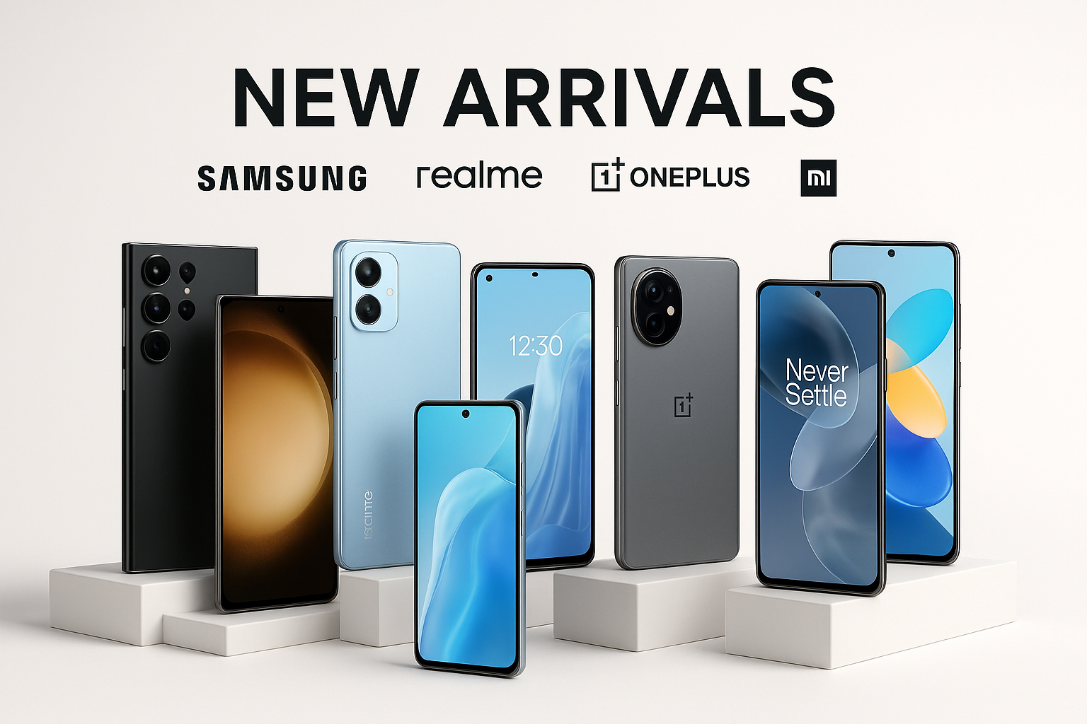 new arrivals in brands like samsung realme etc